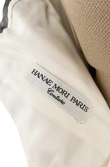 Spring 2000 Hanae Mori Haute Couture Forest & Butterfly Print Silk Chiffon Dress & Silk Huge Scarf