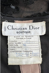 Superb 1970s Christian Dior by Marc Bohan Demi-Couture Net Lace Dress w Elaborate Beading