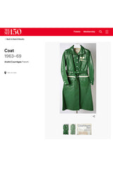 Iconic 1960s Andres Courreges Bright Orange  & White Vinyl Coat or Dress