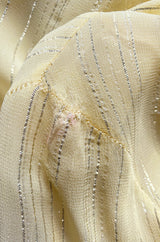 Spring 1976 Christian Dior by Marc Bohan Couture Metallic Gold Striped Silk Chiffon Dress & Jacket