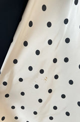 Well Documented Spring 1988 Valentino Haute Couture Silk Dress w Sweeping Dotted Train & Flower