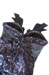 1990s Strapless Rare Loris Azzaro Sequin Gown