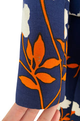 Spring 1973 Givenchy Haute Couture Lovely Long Stem Floral Print Dress & Jacket Set