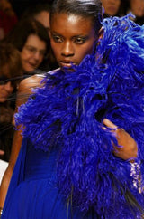 F/W 2004 Jean Louis Scherrer Haute Couture Runway Dress & Feather Cape