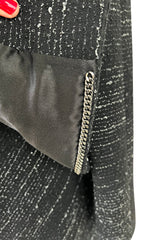 Chic Fall 2004 Chanel by Karl Lagerfeld Haute Couture Black & White Boucle Runway Dress & Jacket
