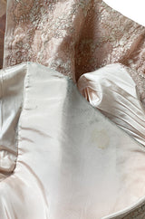 Fall 1994 Nina Ricci Haute Couture Metallic Cord Detailed Lace & Pink Silk Dress