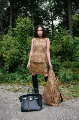 Extraordinary 1968 Christian Dior Documented Gold Metallic Silk Brocade Three Piece Dress Set