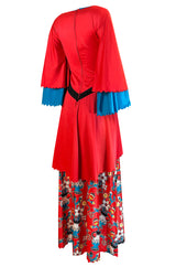 1971 Giorgio Sant' Angelo Medieval Collection Printed Jersey Dress