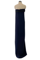 Beautiful Spring 2013 Lanvin by Alber Elbaz Deep Blue Strapless Dress w Bow Detail