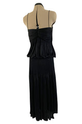 Spring 2004 Chloe By Phoebe Philo Black Slinky Nylon Jersey Runway Halter Dress