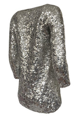 Spring 2008 Balmain by Christophe Decarnin Sequin Silver Tunic or Micro Mini