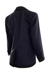 Documented Fall 1990 Yves Saint Laurent Cashmere Jacket w Leather Braid Closures