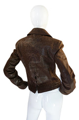 1980s Hand Painted Roberto Cavalli Leather Jacket