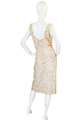 1950s Hand Beaded & Embroidered Branell Silk Dress