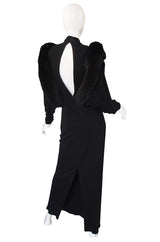 1980s Lillie Rubin Fur Shoulder Gown