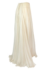 Recent Maria Lucia Hohan Ivory Silk Chiffon Trained Maxi Skirt