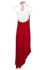 1970s Stephen Burrows Red Jersey Hand Beaded & Sequin Jersey Dress