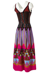 c.1974 Lanvin by Jules-Francois Crahay Pretty Printed Dress w Scarf