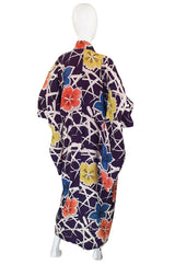 1930s Bright Purple Floral Print Kimono