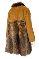 Rare 1968 Bonnie Cashin Museum Held Fox Fur & Suede Coat