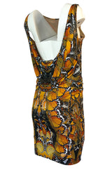 Recent Alexander McQueen Butterfly Print Back Draped Jersey Dress