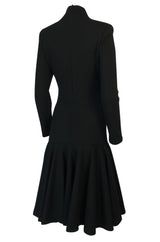 Fall 1988 Patrick Kelly Black Knit Fitted & Flared Skirt Dress