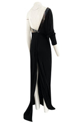 Fall 2009 Gucci by Frida Giannini Black One Shoulder Jersey & Leather Ad Campaign Dress