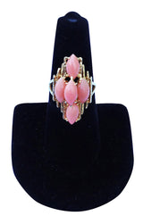 1970s Modernist Gold Coral Cocktail Ring