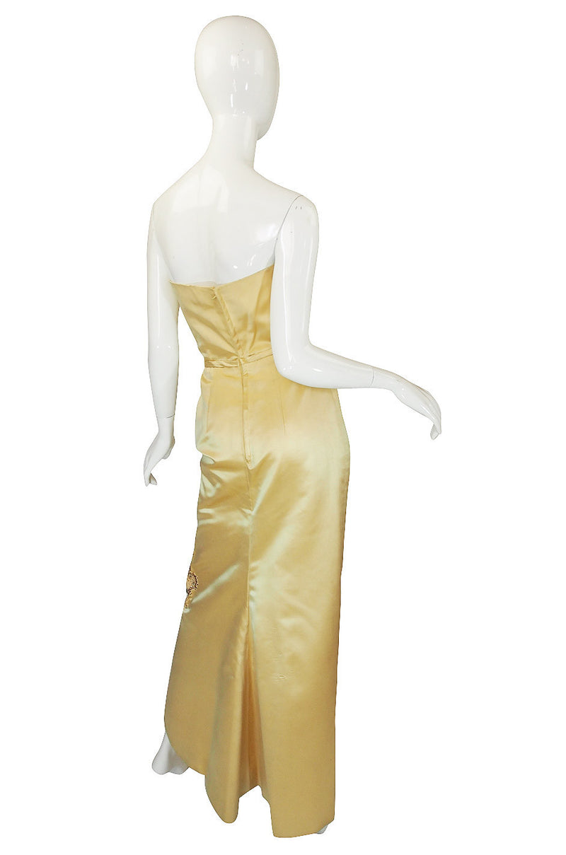 1950s Rare Silk Beaded Philip Hulitar Gown