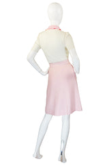 1960s Numbered Courreges Pink Skirt & Sweater Set