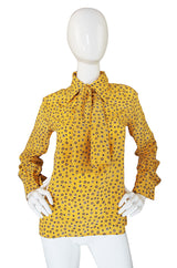 1975 Valentino Lemon & Blue Silk Shirt