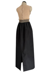 Prettiest 1998 Isaac Mizrahi Sleeveless Top & Black Silk & Silk Chiffon Taffeta Skirt Set