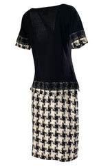 2005 Cruise Chanel Classic Boucle Skirt & Black Cashemere Top Set
