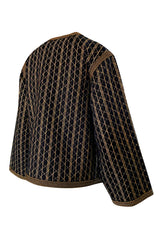 1982 Yves Saint Laurent Gold Metallic Top Stitched Jacket