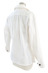 Early 2000s Tom Ford for Yves Saint Laurent Front Lace White Safari Shirt