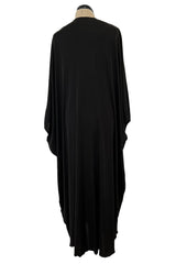 Easy to Wear 1970s Halston Simple & Chic Black Jersey Slip On Caftan Dress