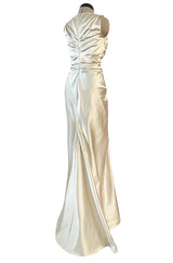 Dreamy Fall 2007 Christian Dior by John Galliano Champagne Silk Dress w Crystal Beading Detail