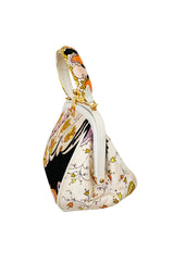 1960s Emilio Pucci Soft Pink Floral Pinted Silk Top Handle Mini Bag