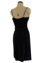 1960s Christian Dior Numbered Demi-Couture Dress w Glittering Crystal Rhinestone Straps