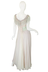 1970s Bob Mackie Pastel & Beaded Silk Gown