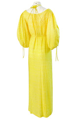 Fall 2016 Rosie Assoulin 'Holster' Bubble Sleeve Yellow Puff Fabric Tie Dress