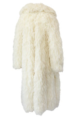 Incredible 1970s Arissa of France Ivory String 'Faux Fur' Alternative Coat