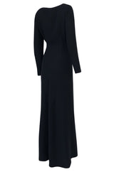 Fall 2005 Christian Dior Supermodel Length Navy Side Button Dress