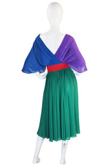 1970s Wrap Color Block Giorgio Sant 'Angelo Dress