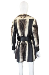 1970s Belted Leather & Mink Fur Jacket