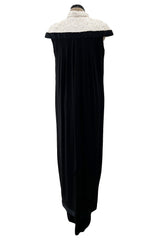 Superb Fall 2006 Chanel by Karl Lagerfeld Haute Couture Black Runway Dress w Shoulder Detailing