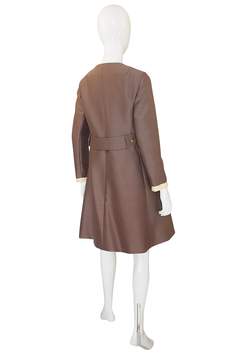 1960s Valentino Silk Taupe Coat or Dress