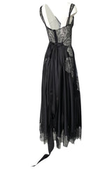 Pre-Fall 2015 Ricardo Tisci for Givenchy Black Silk Satin & Lace Dress