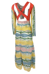 Resort 2016 Valentino Lace, Silk and Cotton Backless Patchwork Dress