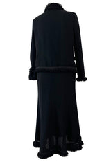 Cruise 2003 Chanel by Karl Lagerfeld Black Boucle Suit w Loop Wool Edging